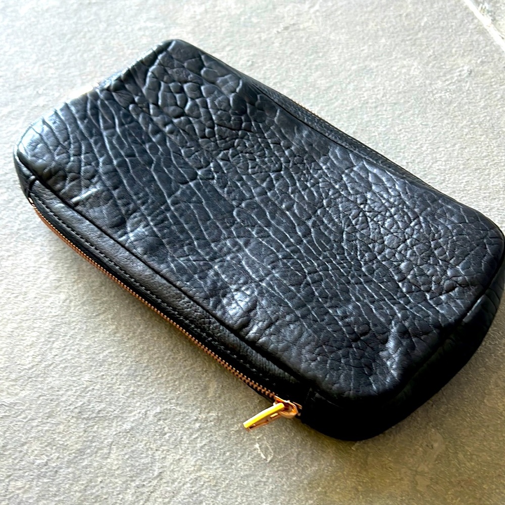 Designer Alexander wang black pebble leather dumbo clutch